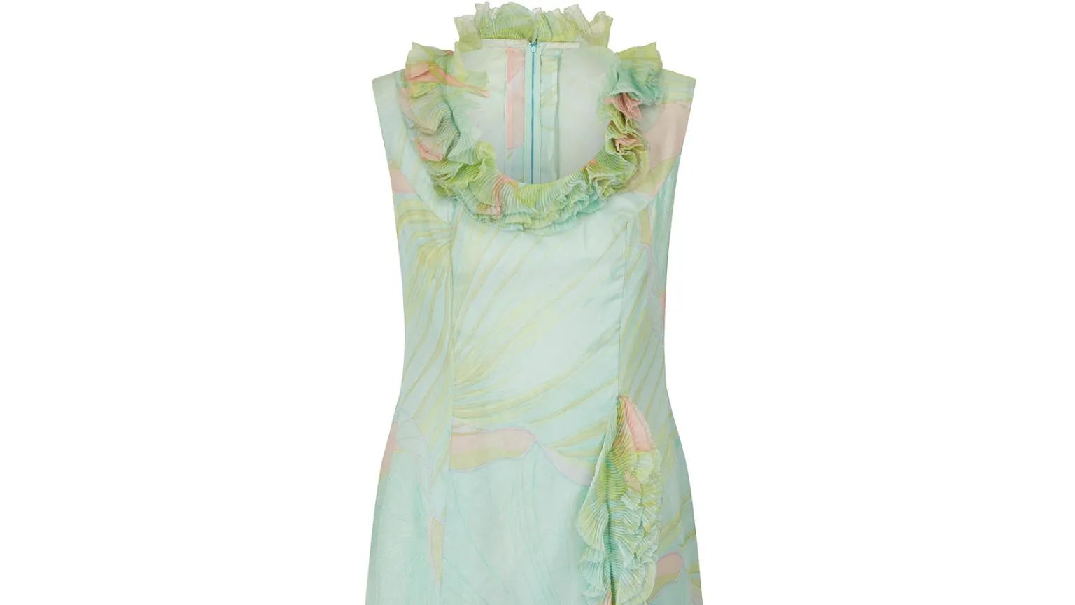 1960s Pastel Silk Chiffon Shift Dress