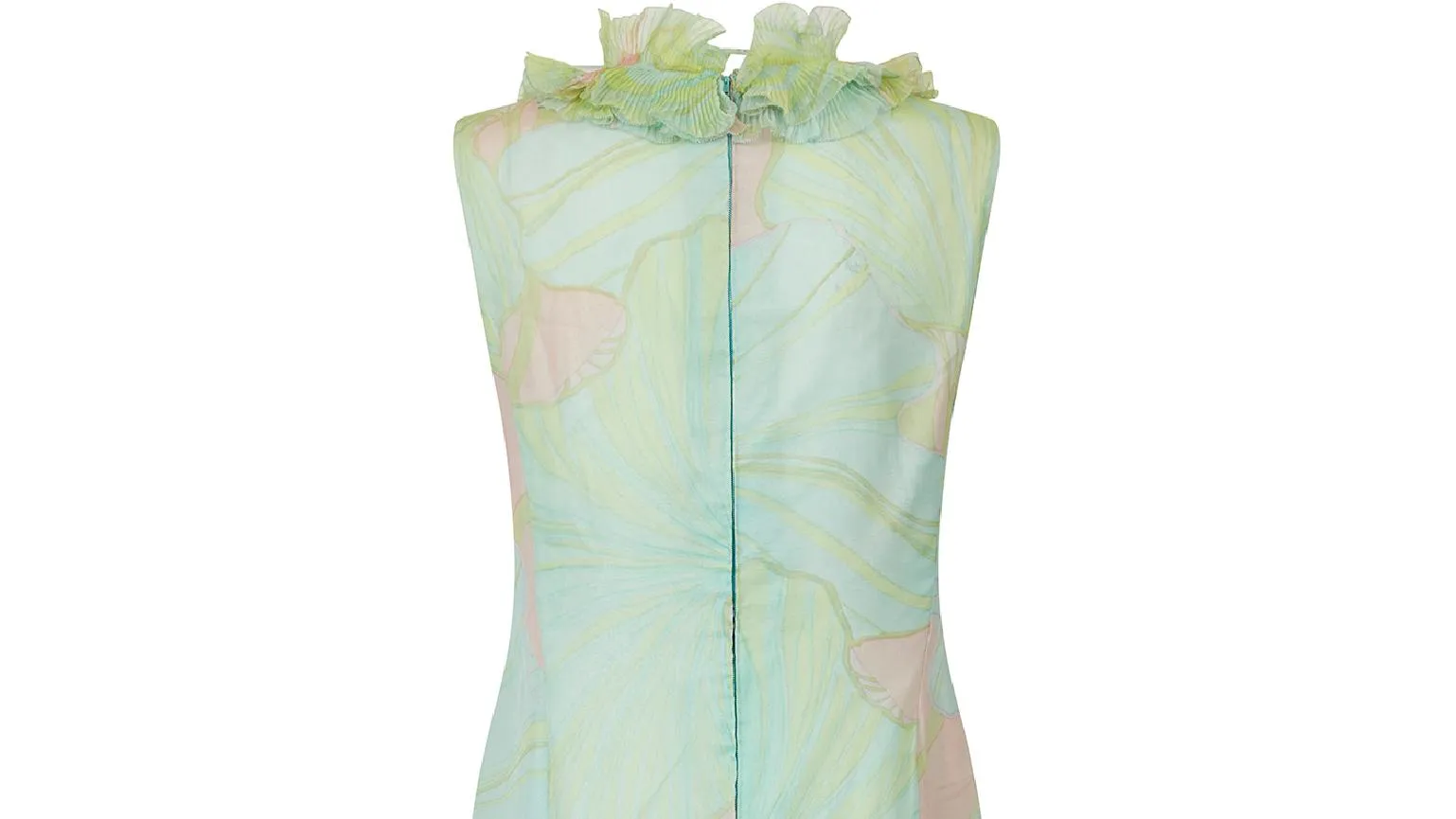 1960s Pastel Silk Chiffon Shift Dress