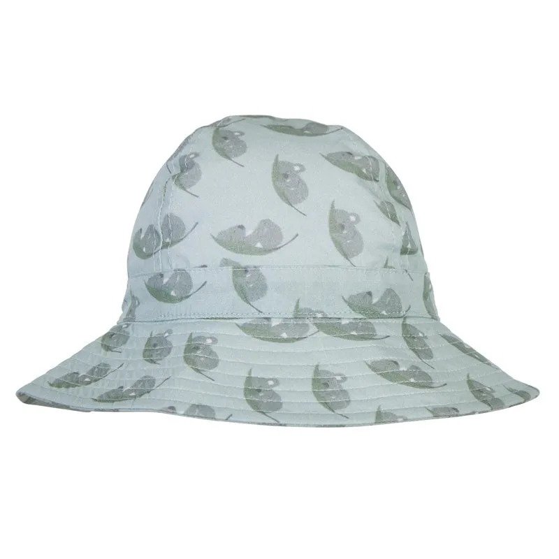 Acorn - Sleepy Koala Wide Brim Infant Hat - Green & Grey