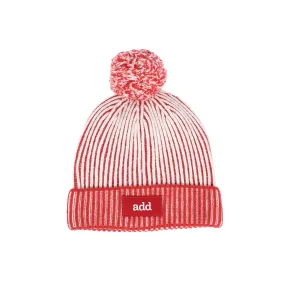 ADD RED WOOL POM POM BEANIE