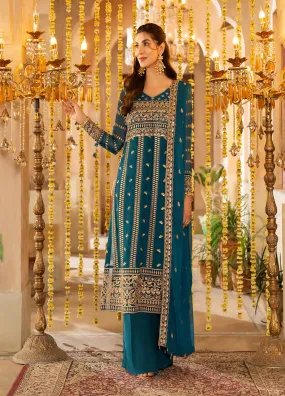 Afsanay By Shahzeb Textiles X Shireen Lakdawala Luxury Chiffon 3 Piece Unstitched Suit ST24A SAHAR