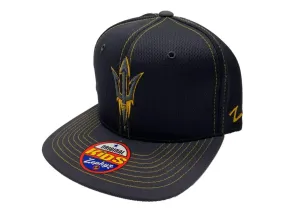 Arizona State Sun Devils Zephyr YOUTH Kids Blackout Snapback Flat Bill Hat Cap