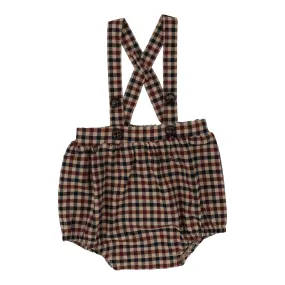 bloomer suspender bubble - tan plaid