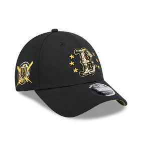 Boston Red Sox MLB Armed Forces Day 2024 Black 9FORTY Stretch Snap Cap