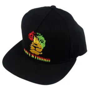 CALI Strong Triangle Lion Rasta Flat Bill Snapback Cap