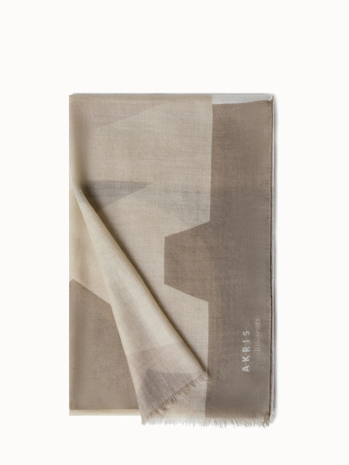 Cashmere Silk Scarf with Composed Letters Print