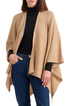 CASHMERE TRAVELING RIB CAPE