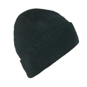 CTM® Men's Black Winter Stocking Knit Cuff Cap