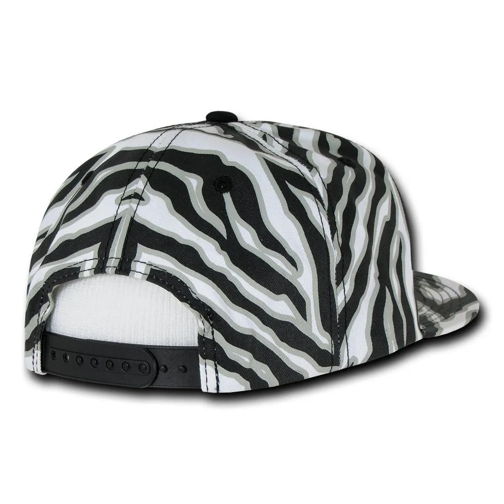 Decky 1060 Zebra/Tiger Snapback Flat Bill Hat