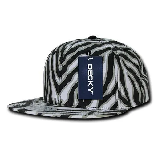 Decky 1060 Zebra/Tiger Snapback Flat Bill Hat