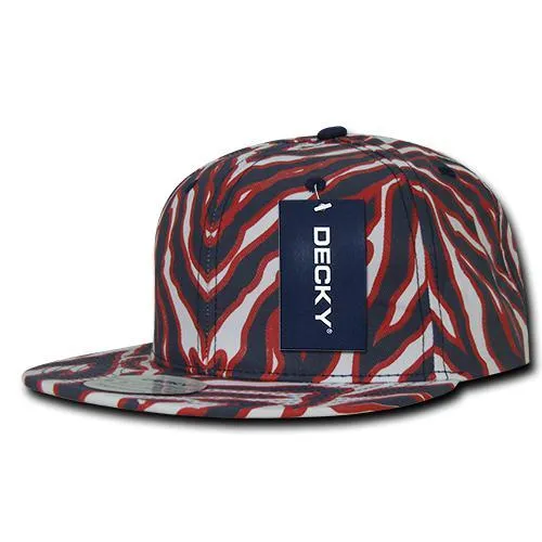 Decky 1060 Zebra/Tiger Snapback Flat Bill Hat