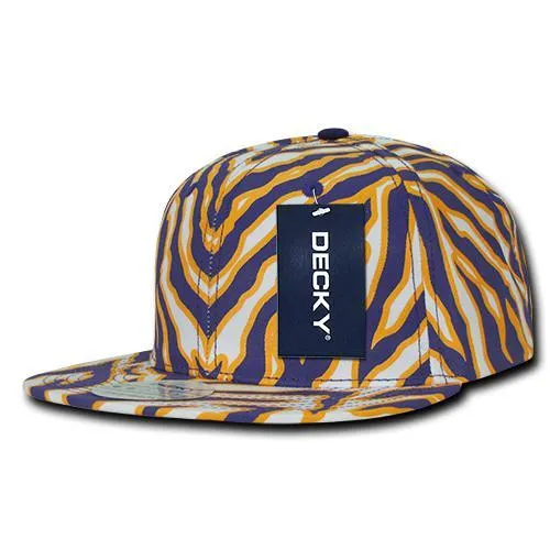 Decky 1060 Zebra/Tiger Snapback Flat Bill Hat