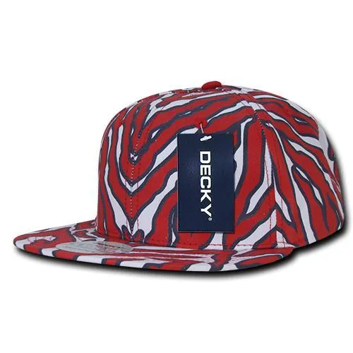 Decky 1060 Zebra/Tiger Snapback Flat Bill Hat