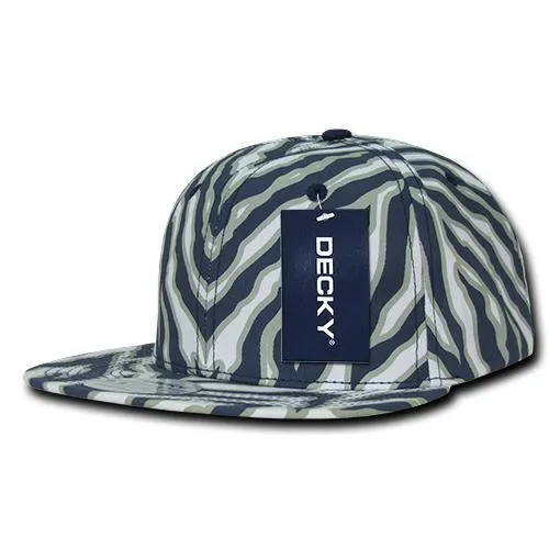 Decky 1060 Zebra/Tiger Snapback Flat Bill Hat