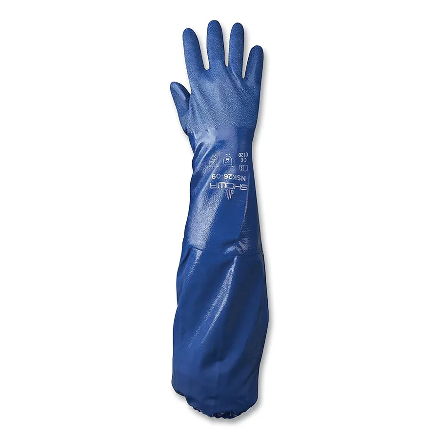 DISP ISTANT NITRILE- FULLY COATED 26" - NSK26 Chemical Protection Nitrile Coated Glove, Blue