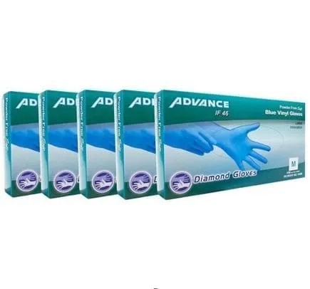 Disposable Gloves Diamond Advance Blue Vinyl Industrial Gloves 4 Mil CDV46