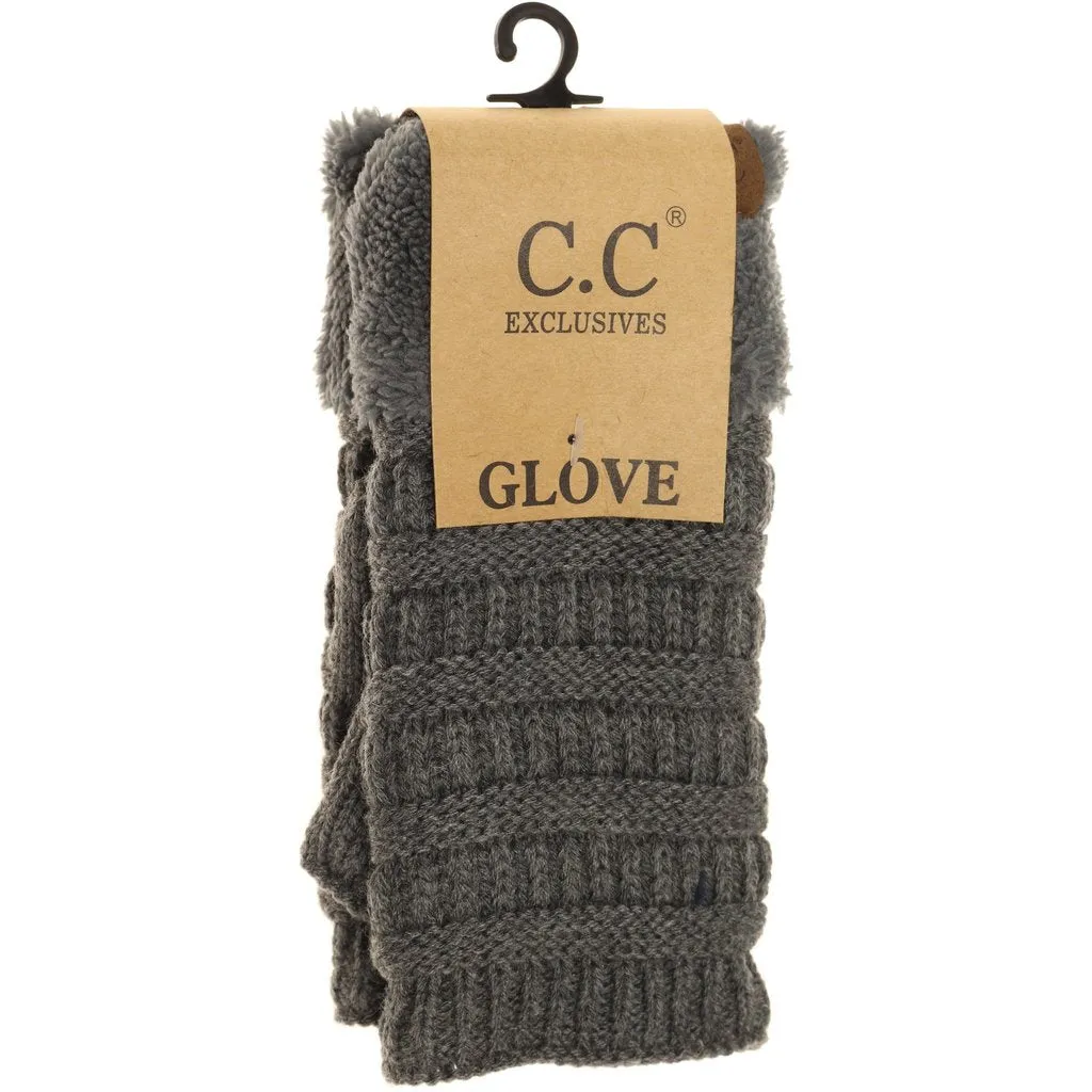 FINGERLESS SHERPA LINED GLOVES