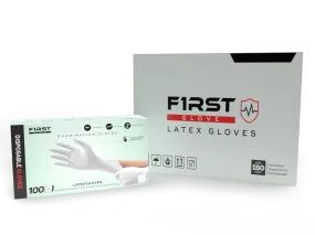 First Glove 5 Mil Latex Disposable Exam Medical Gloves