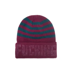 FUCKING AWESOME STRIPED CUFF BEANIE - MAROON GREEN