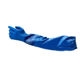 Gloves, Shoulder-Length, PVC, Blue