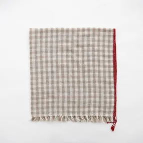 Goldfinch Cashmere Gingham Bandana - Taupe