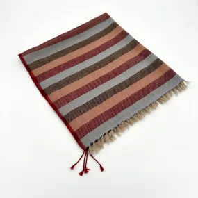 Goldfinch Cashmere Stripe Bandana - Sky   Chocolate   Burgundy