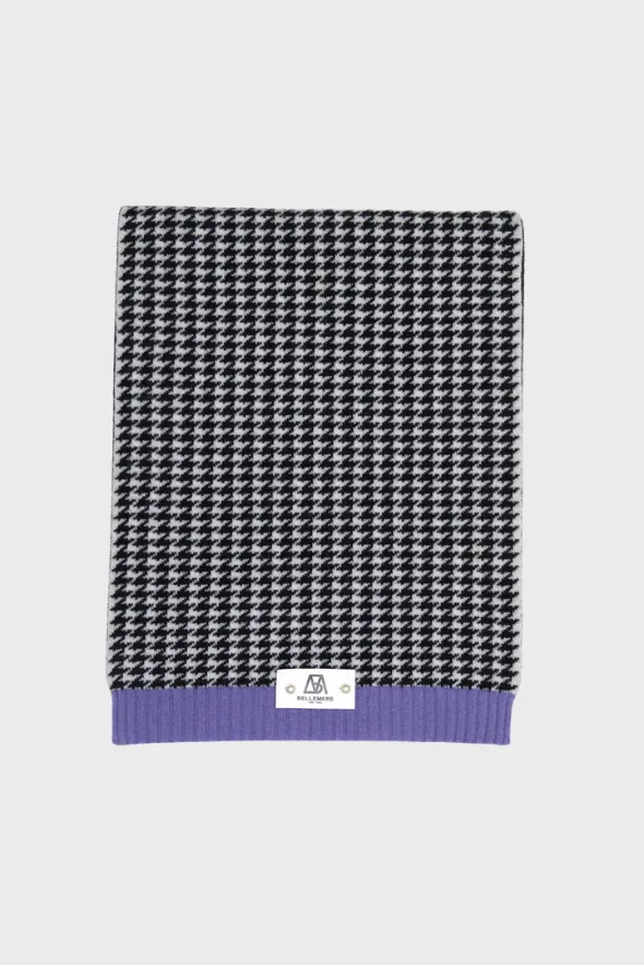 Houndstooth Cashmere Ribbed Scarves