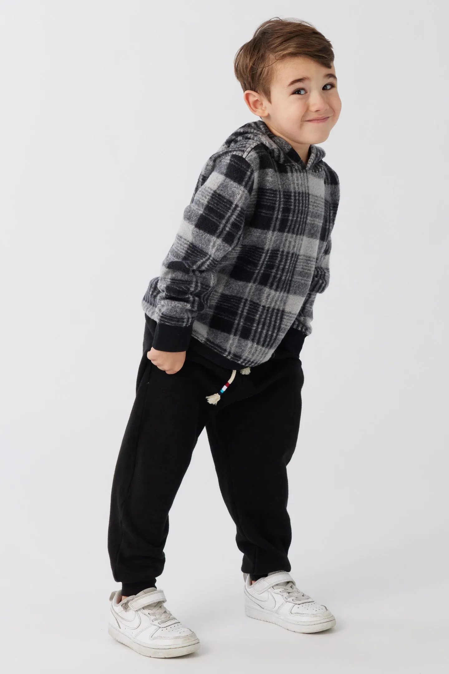 Kids Plaid Pullover Hoodie