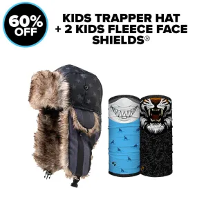 Kids Trapper Hat   2 Kids Fleece Face Shields®