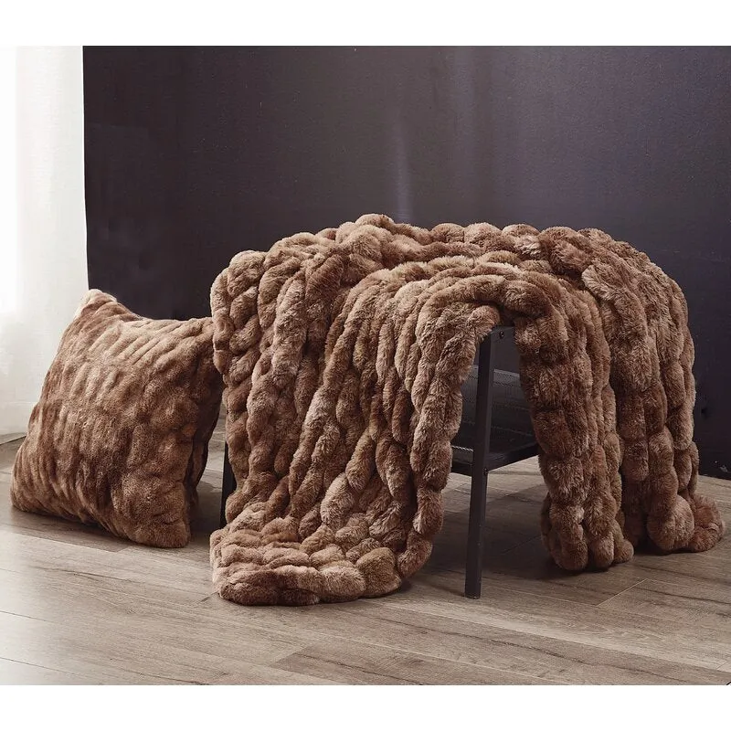 Kingdom Faux Fur Woven Plush Throw