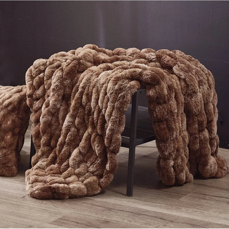 Kingdom Faux Fur Woven Plush Throw