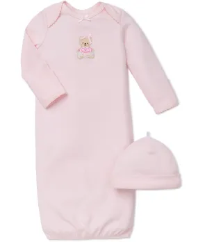 Pink Bear Sleeper Gown And Hat