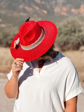 Pretty Patriot Hand Burned Hat