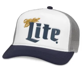 "Miller Lite" Vintage Mesh Trucker Cap (Navy/White)