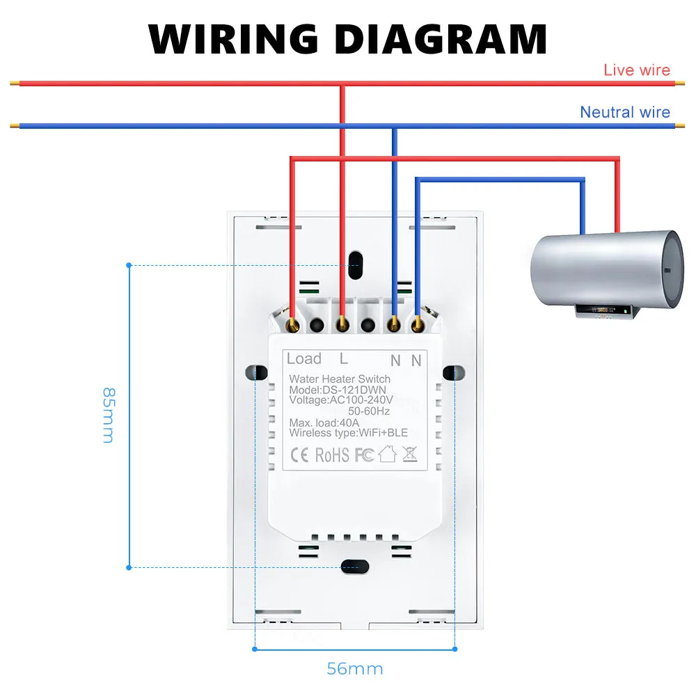 SMATRUL 40A 8000W Smart Switch, WiFi Heavy Duty Switch