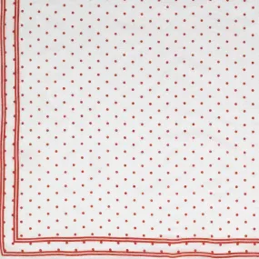 White & Red "Spot'd & Bordered" Handkerchief