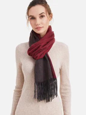 Wine Red Ombre Cashmere Scarf