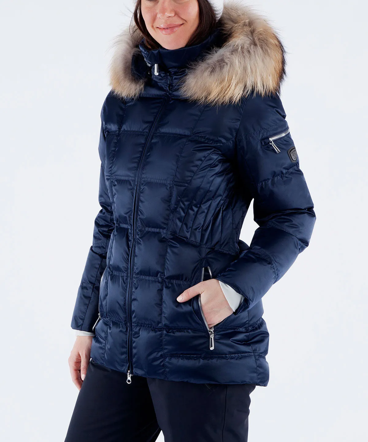 Women's Nikki Quilted Jacket with Removable Faux Fur Ruff